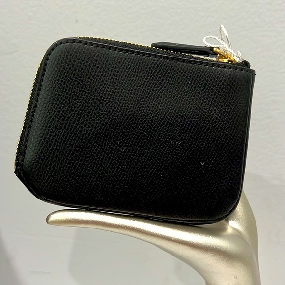 Vera Bradley Zip Card Case Black Genuine Leather - Picture 3 of 6